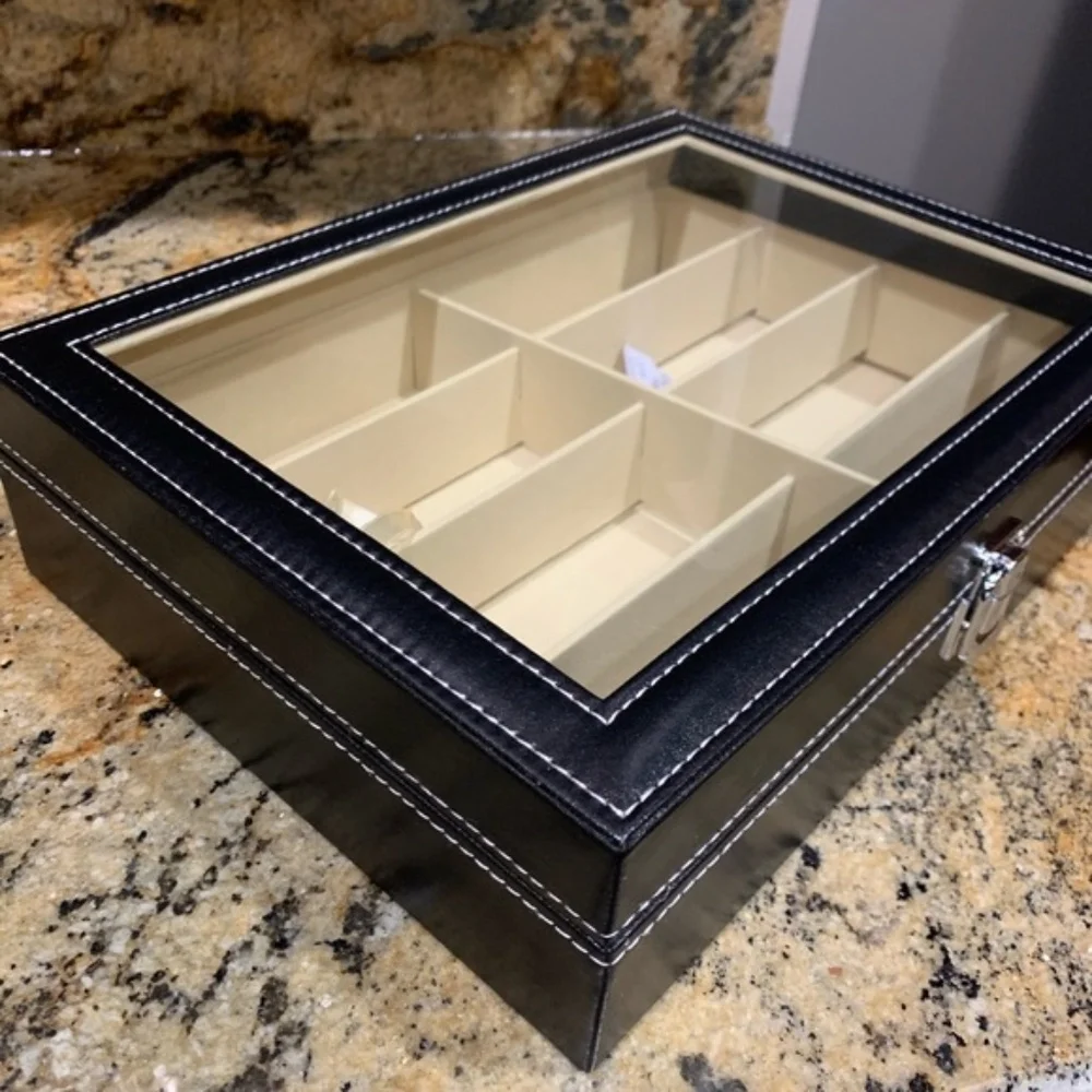 Sunglasses shades leather display case